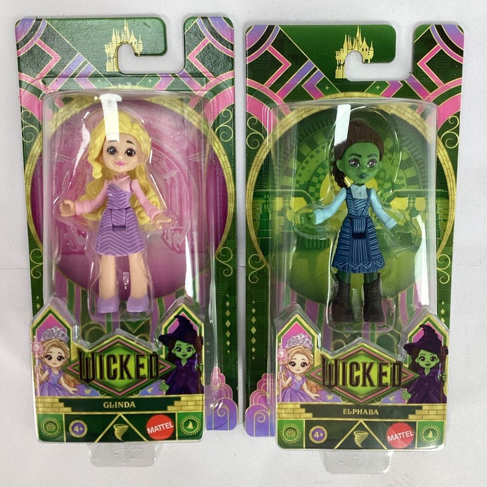 New Mattel Wicked Glinda Elphaba Mini Collectible Figures 3"